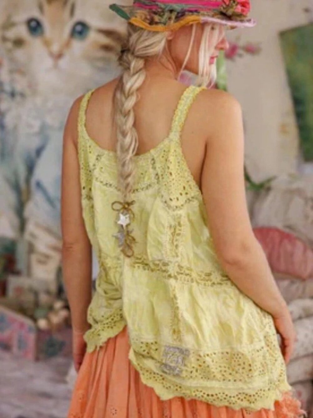 Magnolia Pearl💛 Eyelet Clementine Tank  - NWT